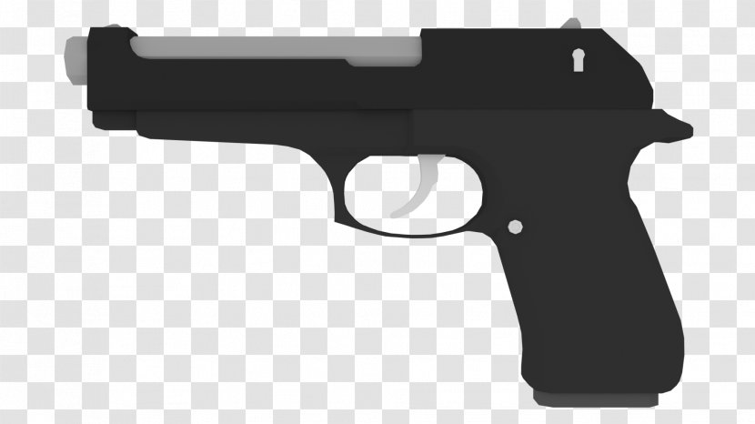 Beretta M9 Trigger Pistol Firearm - Air Gun - Low Poly Transparent PNG