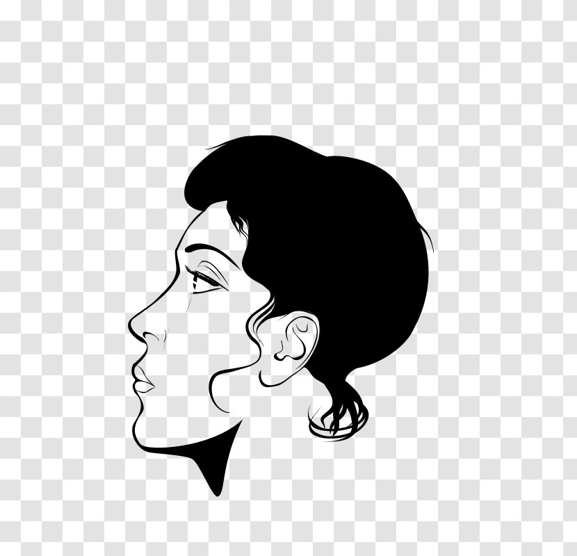 Clip Art Black And White Image Vector Graphics - Face - Silhouette Transparent PNG