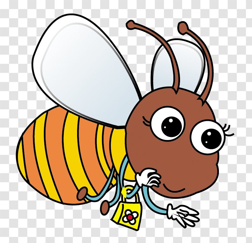 Honey Bee Clip Art Cartoon - Pest Transparent PNG