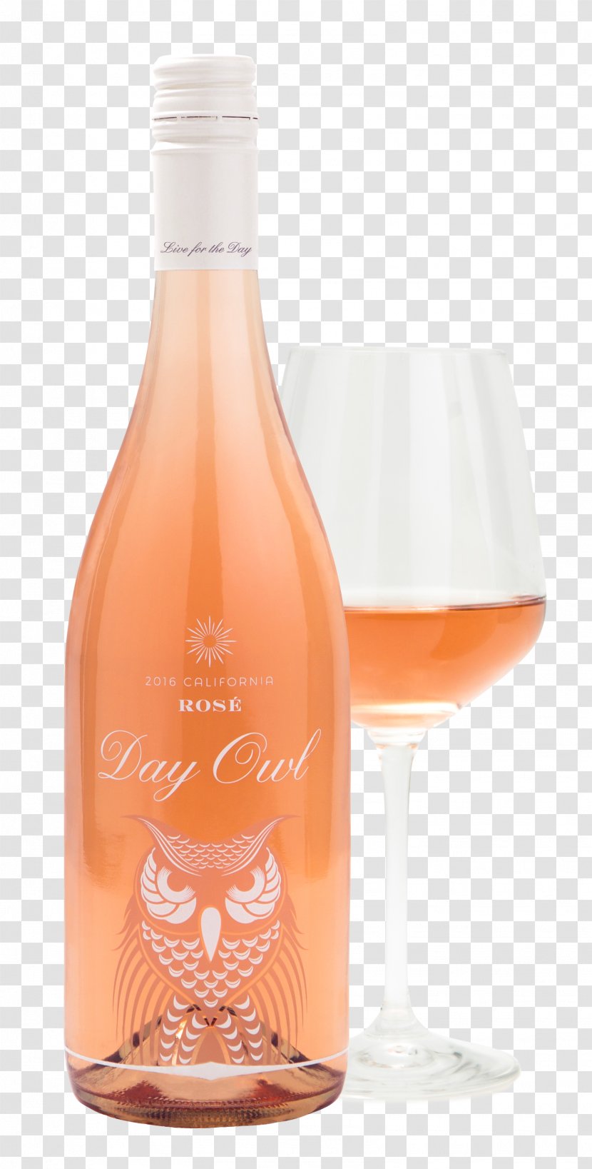 Rosé Wine Glass Bottle Distilled Beverage - Alcoholic - Rose Transparent PNG