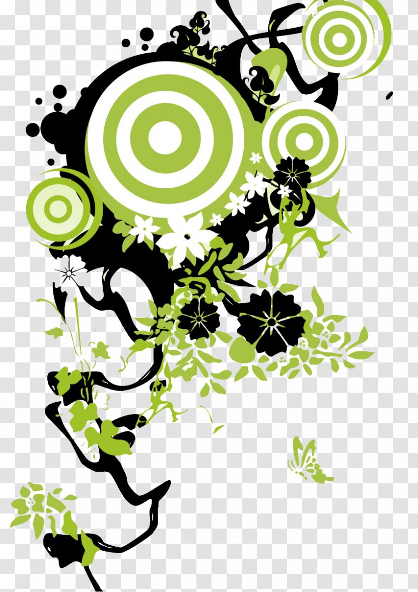 Circle Clip Art - Plant - Green Flower Pattern Transparent PNG