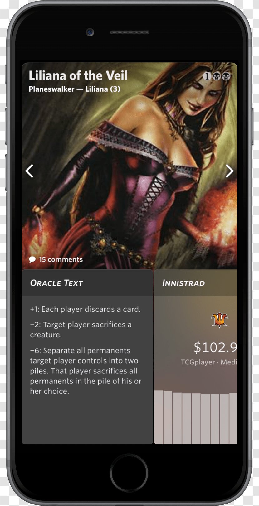 Magic: The Gathering Liliana Of Veil Liliana, Last Hope Planeswalker Innistrad - Mobile Phone - – Duels Planeswalkers Transparent PNG