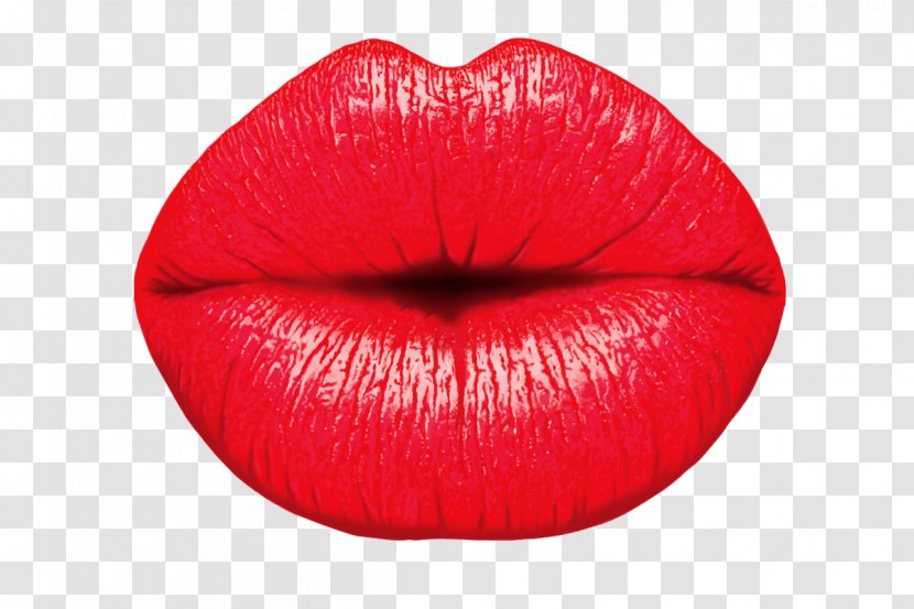 Lip Balm Kiss Lipstick - Close Up - Red Lips Transparent PNG