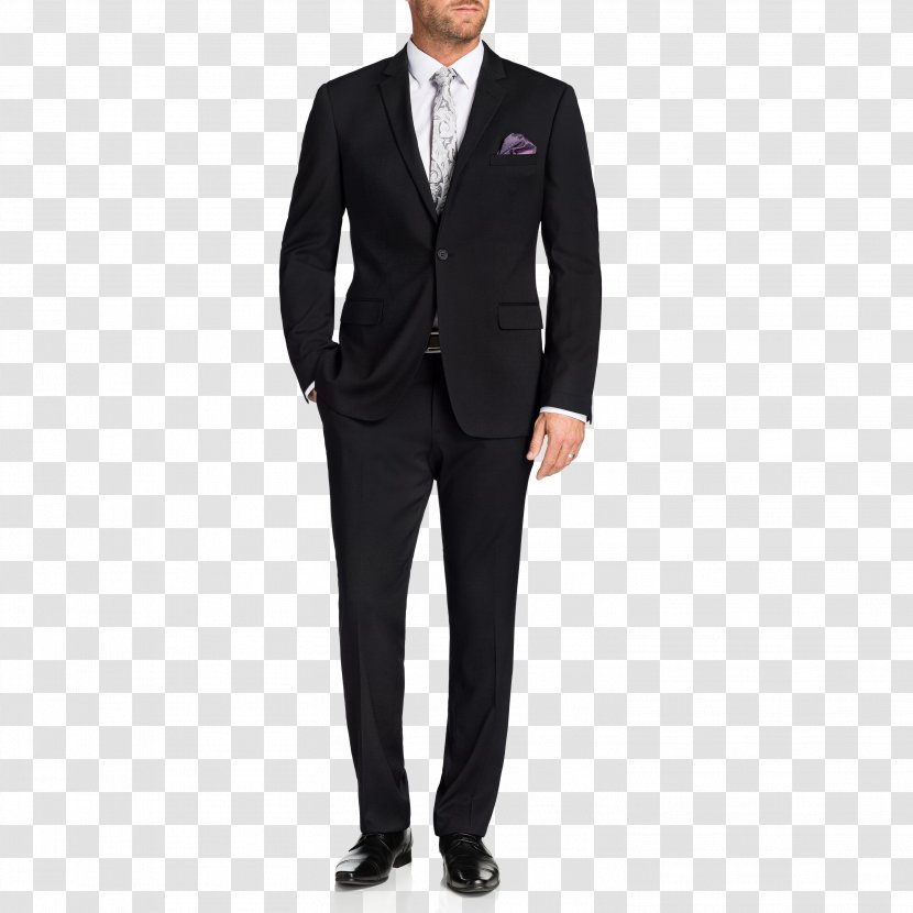 Tuxedo Double-breasted Suit Lapel Black Tie - Blazer - Charcoal Transparent PNG