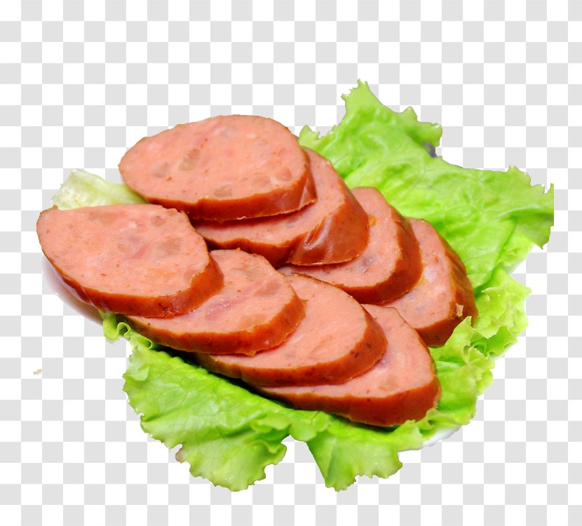 Bratwurst Sausage Hot Dog Ham Salami - Roasting - Sliced ​​ham Transparent PNG