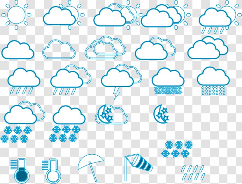 Graphic Design Brand Pattern - Blue - Weather Forecast Icon Transparent PNG