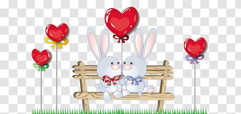 Valentines Day Cartoon - Love Bunny Transparent PNG