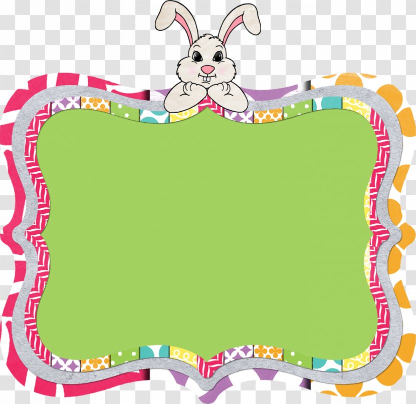 Picture Frames Child Pre-school Clip Art - Easter Bunny - Green Frame Transparent PNG