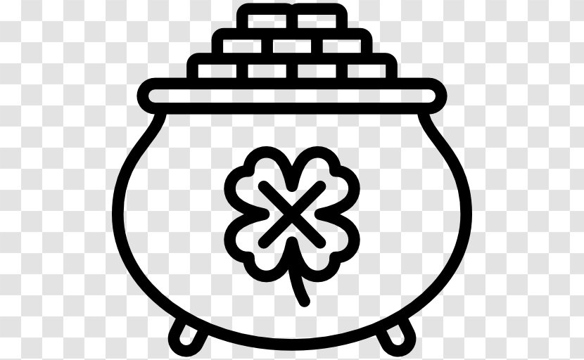 Clip Art - Black And White - Gold Pot Transparent PNG