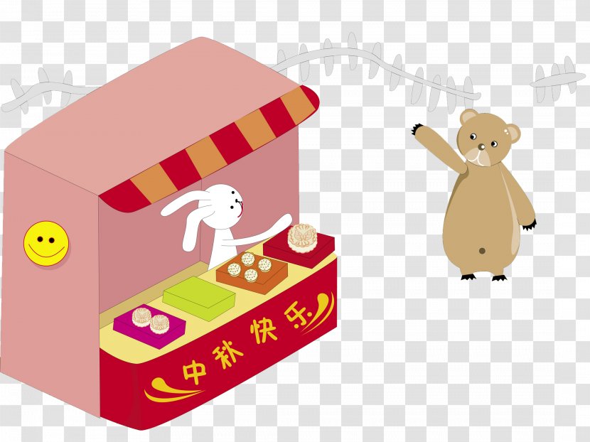 Mooncake Mid-Autumn Festival Cartoon Illustration - Animation - A Rabbit Selling Moon Cakes Transparent PNG