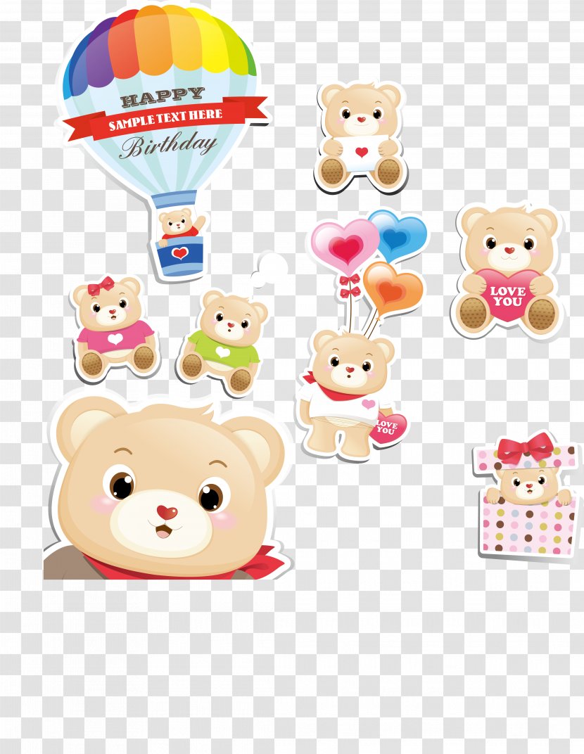 Bear Cartoon Clip Art - Smile - Vector Pattern Transparent PNG