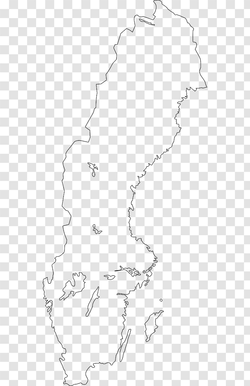 Union Between Sweden And Norway Blank Map Geography - Monochrome Transparent PNG