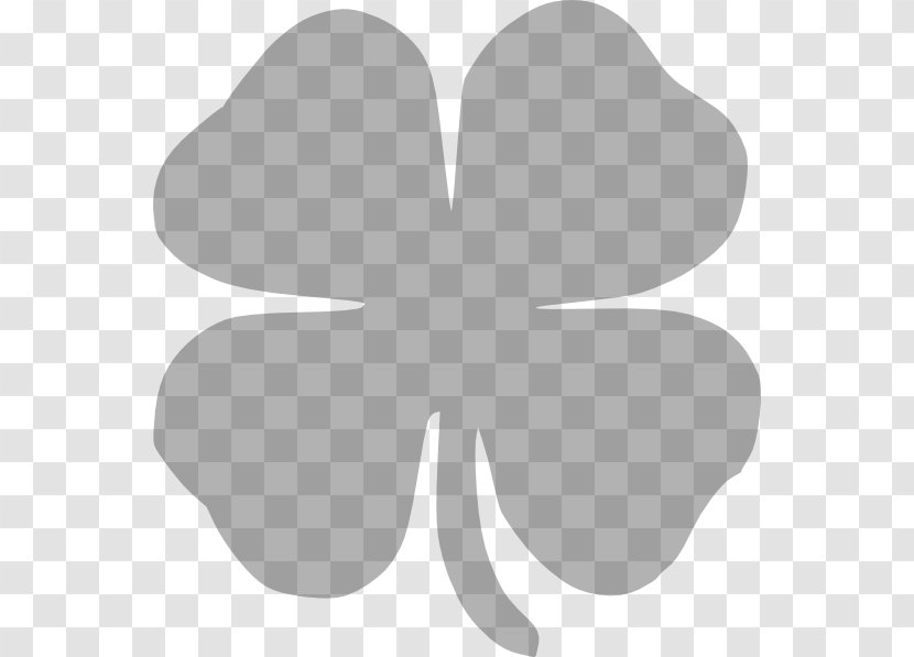 Four-leaf Clover Clip Art - Black And White Transparent PNG