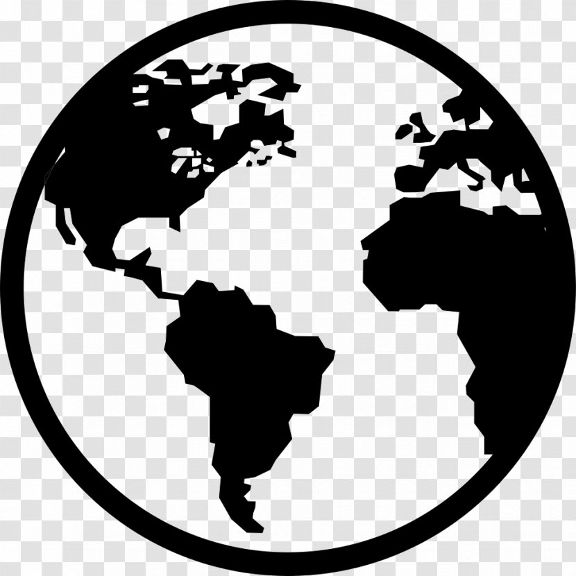 Earth Symbol - Black And White Transparent PNG