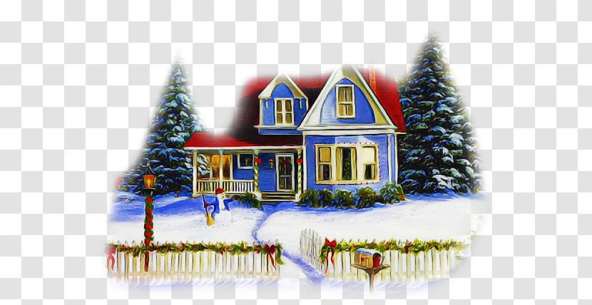 Home House Property Tree Christmas Eve - Building Winter Transparent PNG