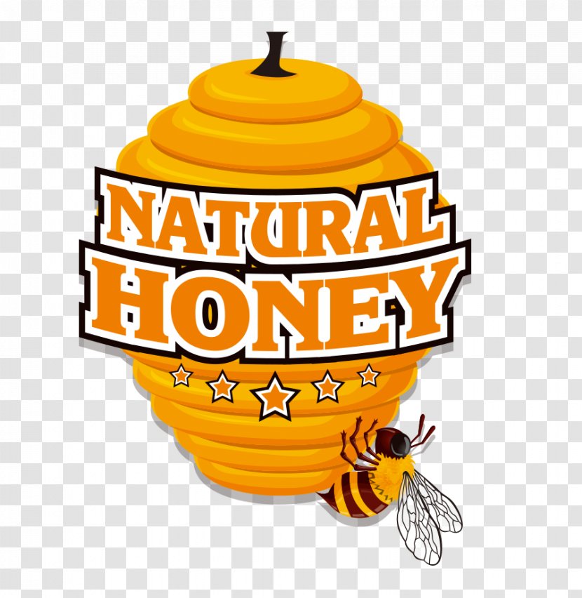 Bee Euclidean Vector Honeycomb - Honey - Yellow Seal Sticker Label Transparent PNG