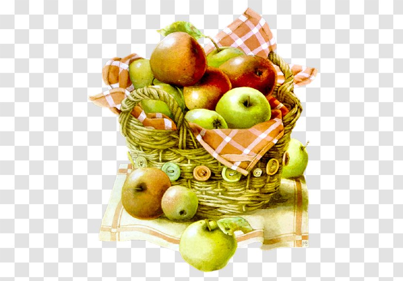 Watercolor Painting The Basket Of Apples Drawing - Decoupage Transparent PNG