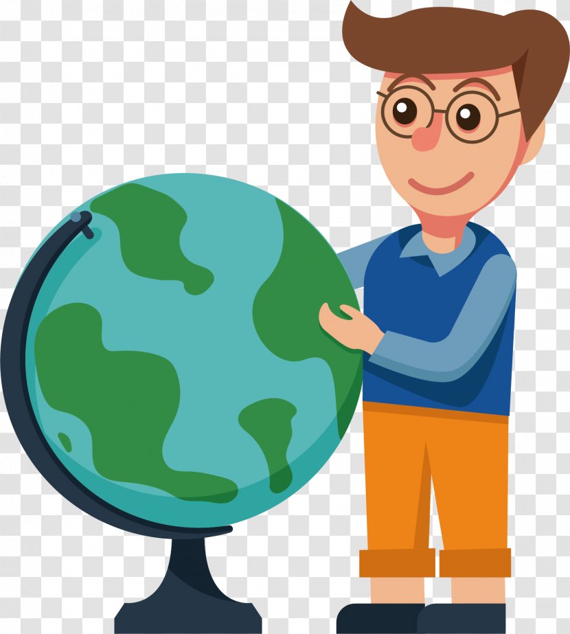 Teacher Cartoon - Raster Graphics - Geography Class Globe Transparent PNG