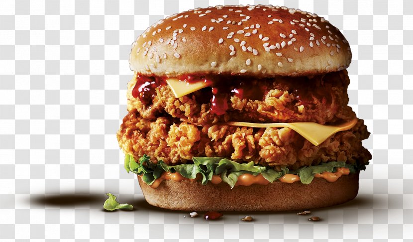 KFC Chicken Sandwich Cheeseburger Fast Food Fried - Kfc - Zinger Burger Transparent PNG