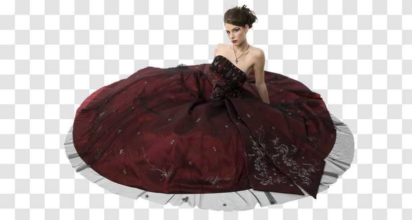 Gown Wedding Dress Bridesmaid - Burgundy - Yg Transparent PNG