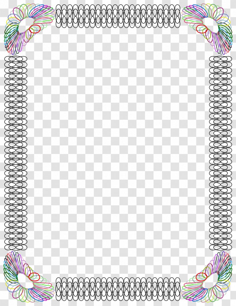 Spirograph Picture Frames Clip Art - Pinnwand - Sequins Border Transparent PNG