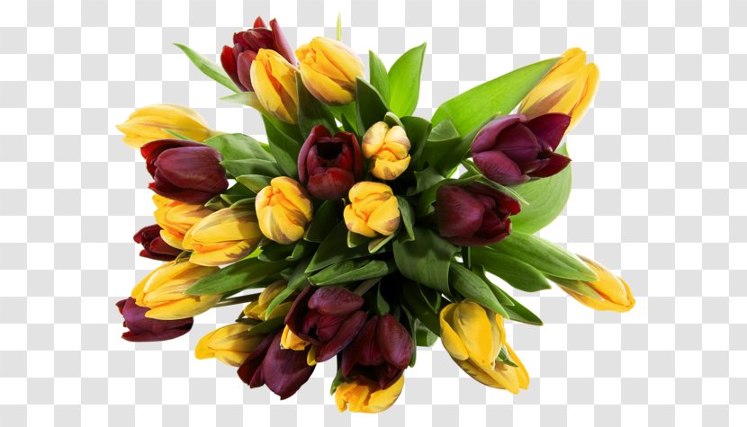Flower Bouquet Tulip Desktop Wallpaper - Floral Design - Red And Yellow Transparent PNG