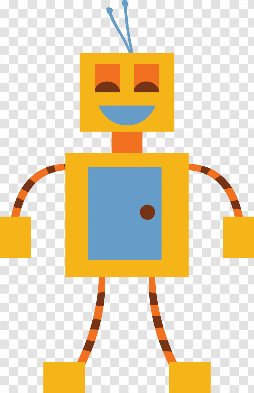 Yellow Line Smile Robot Transparent PNG
