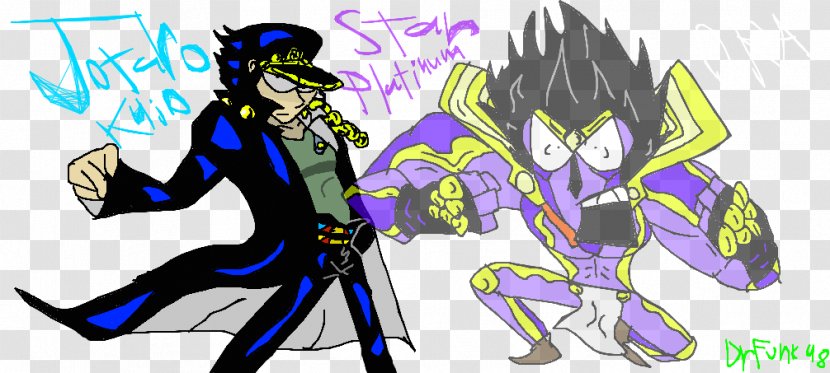 Jotaro Kujo Drawing Fan Art - Silhouette - Platinum Star Transparent PNG