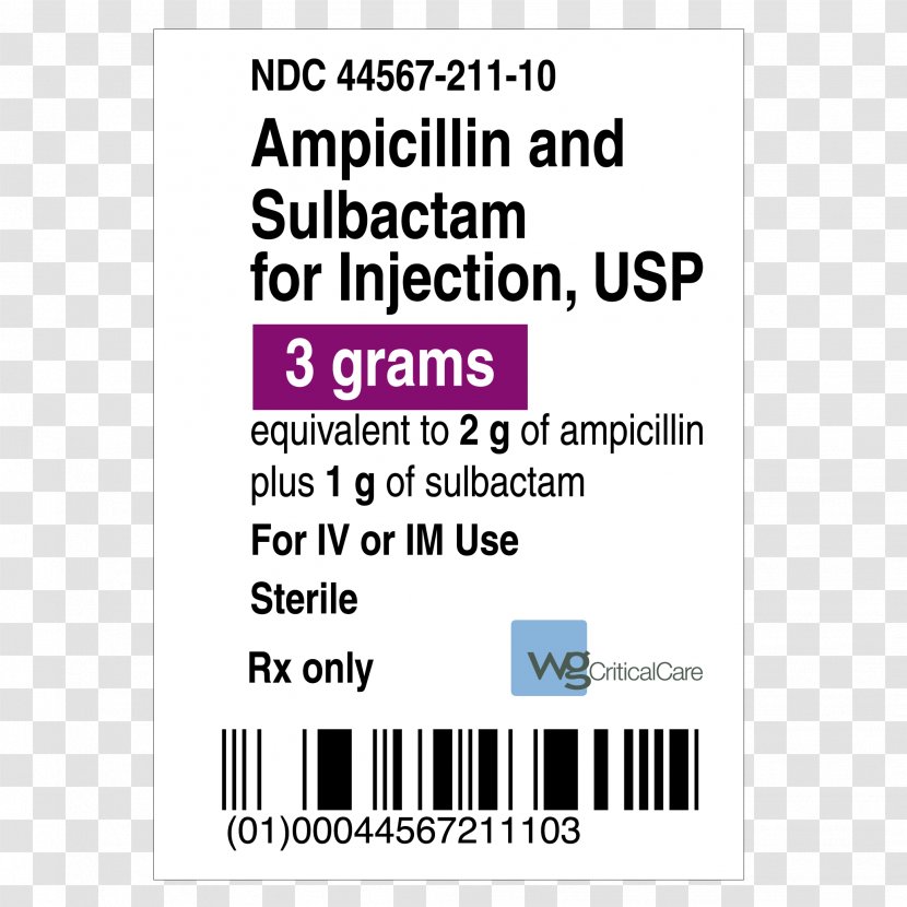 Ampicillin/sulbactam Injection Vial - Gram - Intensive Care Unit Transparent PNG