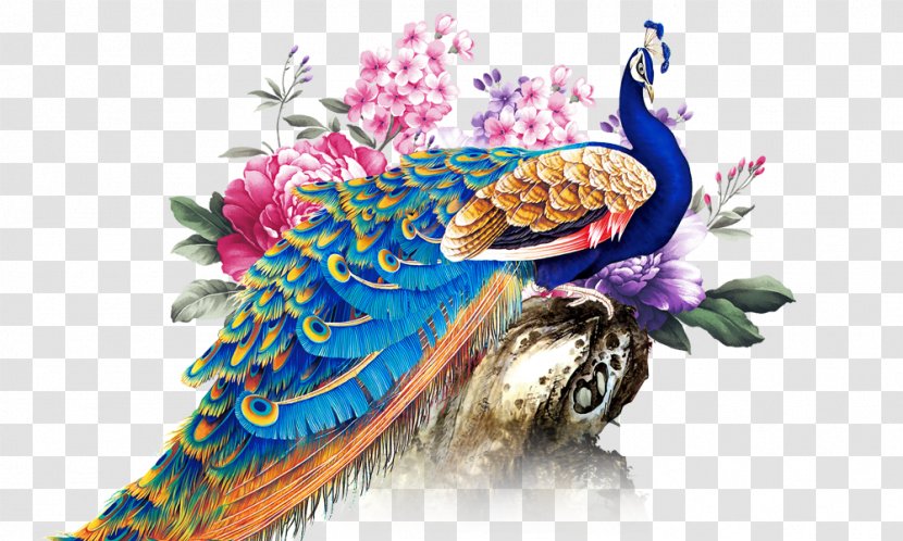 Peafowl Rangoli Graphic Design - Kolam - Painted Peacock Transparent PNG