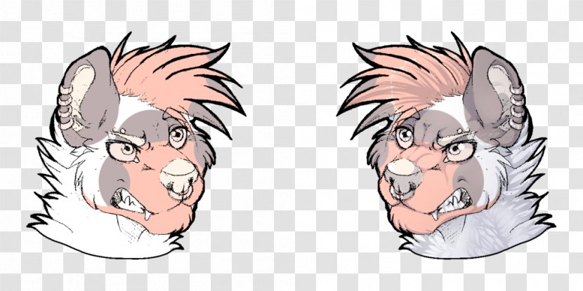 Drawing Head Shot Hyena Art Furry Fandom - Flower Transparent PNG