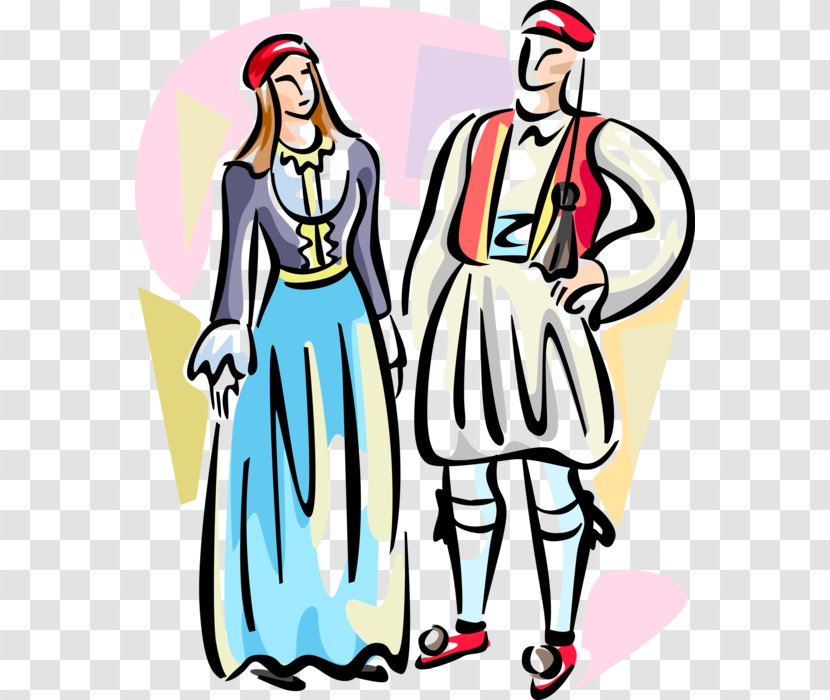 Clip Art Illustration Vector Graphics Royalty Payment Costume - Evzones - Traditional Cartoon Costumes Transparent PNG