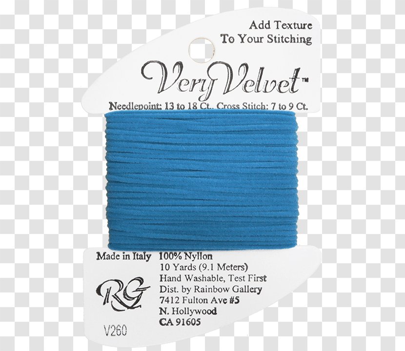 Textile Needlepoint Yarn Velvet Product - Blue - Twine Transparent PNG