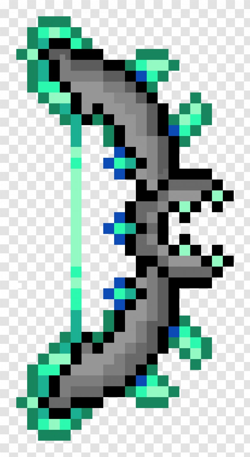 Terraria Wikia Phantasm Pixel Art - Weapon - Monster Transparent PNG