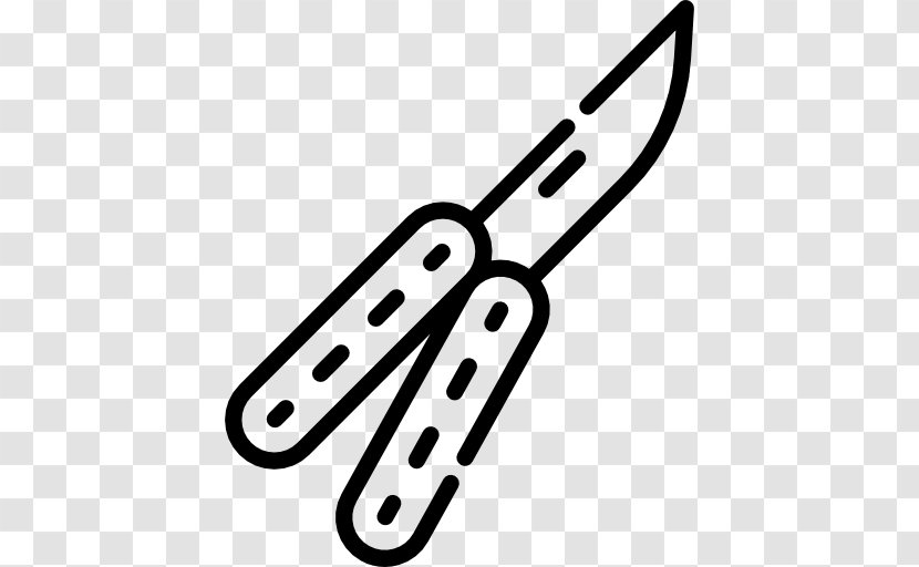 Butterfly Knife Clip Art - Line Transparent PNG