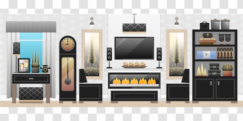 Living Room Home Furniture Building - Shelving - Tv Smart Transparent PNG