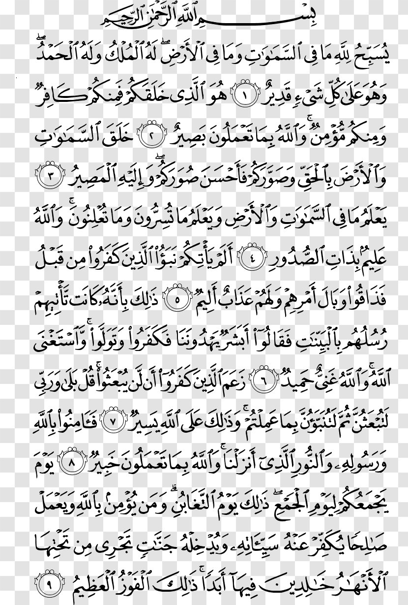 Qur'an At-Taghabun Surah At-Talaq Noble Quran - Islam Transparent PNG
