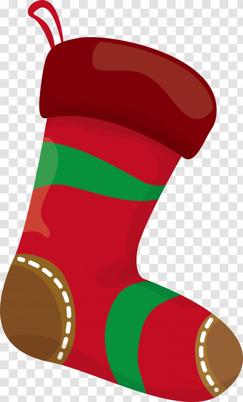 Christmas Stocking Sock Clip Art - Red Socks Transparent PNG
