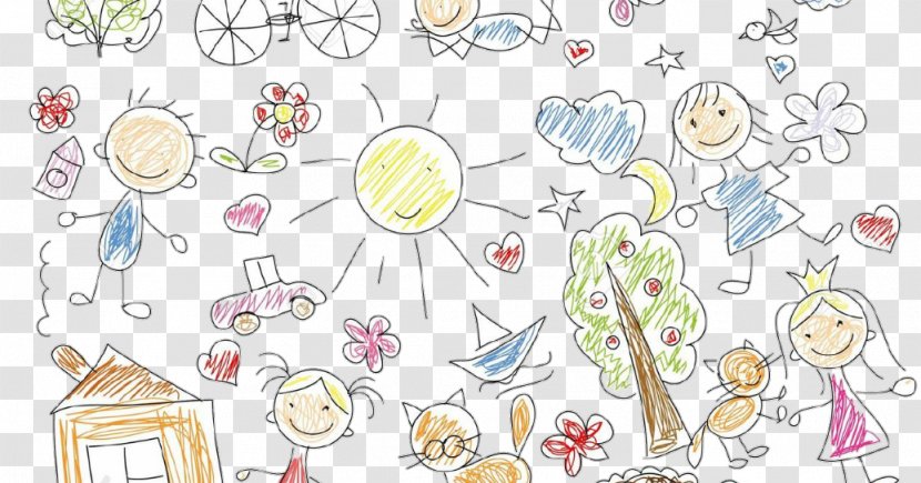 Drawing Child Doodle Coloring Book - Silhouette Transparent PNG