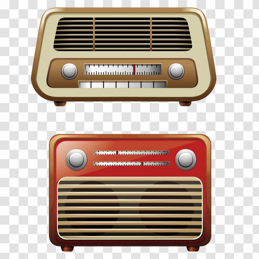 Radio FM Broadcasting Illustration - Antique - Vector Transparent PNG