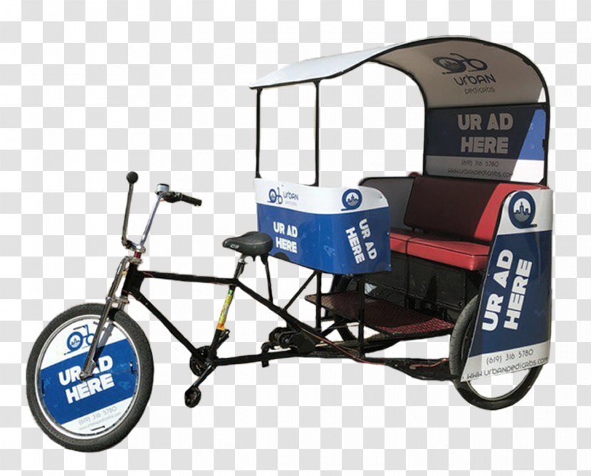 San Diego Pedicab Urban Pedicabs Cycle Rickshaw Vehicle Gaslamp Quarter - Advertising - Streamer Transparent PNG