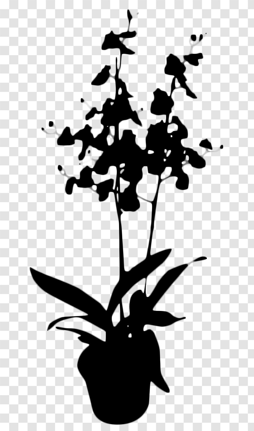 Flower Plant Stem Leaf Silhouette Line - Flowering - Plants Transparent PNG