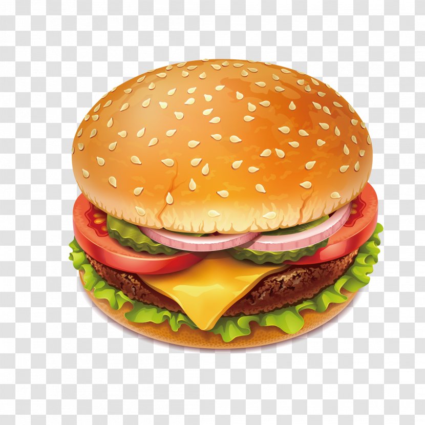 Hamburger Cheeseburger Slider Veggie Burger Onion Ring - American Food - Delicious And Attractive Transparent PNG