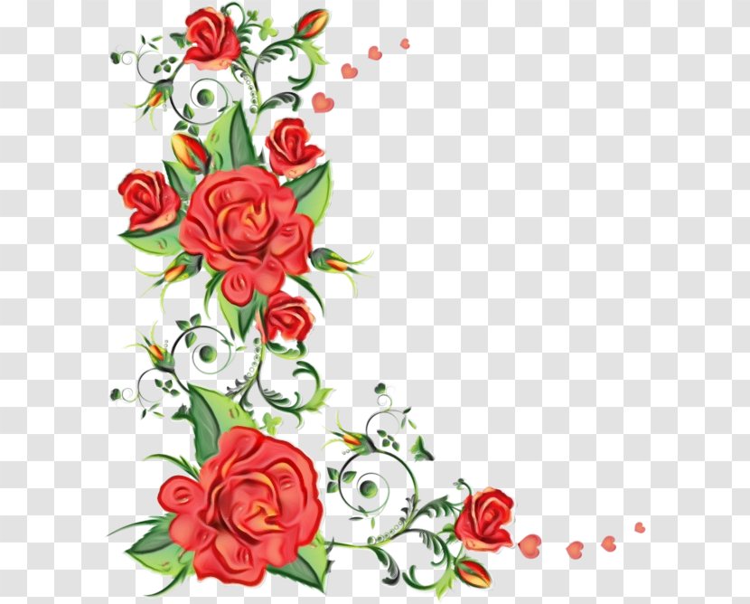 Red Watercolor Flowers - Cut - Rose Order Flower Arranging Transparent PNG