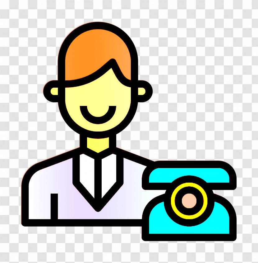 Reception Icon Receptionist Icon Contact And Message Icon Transparent PNG