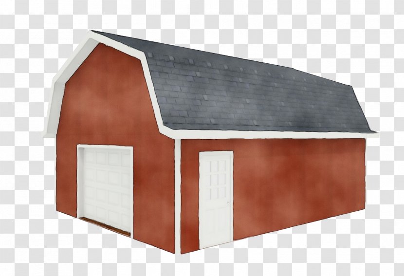 Shed Roof House Barn Building - Watercolor Transparent PNG