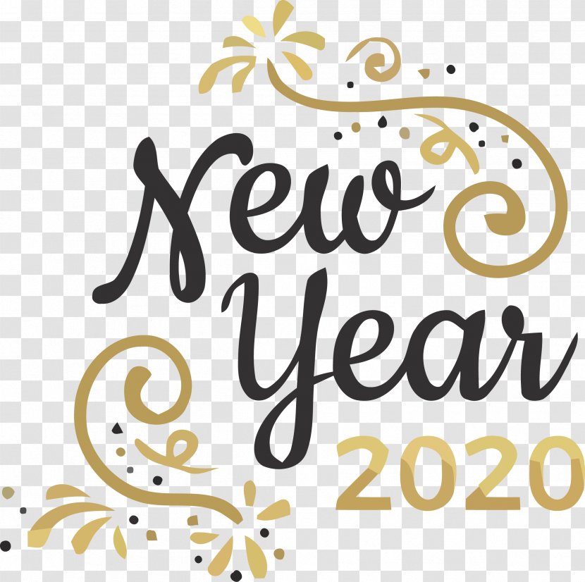 Happy New Year 2020 Years - Calligraphy Text Transparent PNG