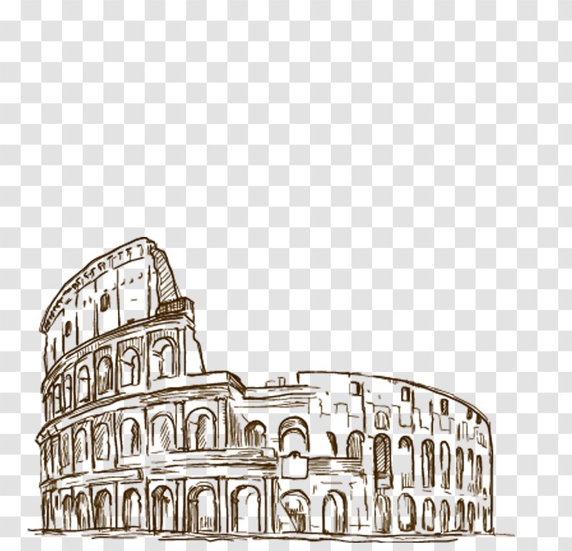 Colosseum Rome House Drawing - Raster Graphics - Roman Transparent PNG