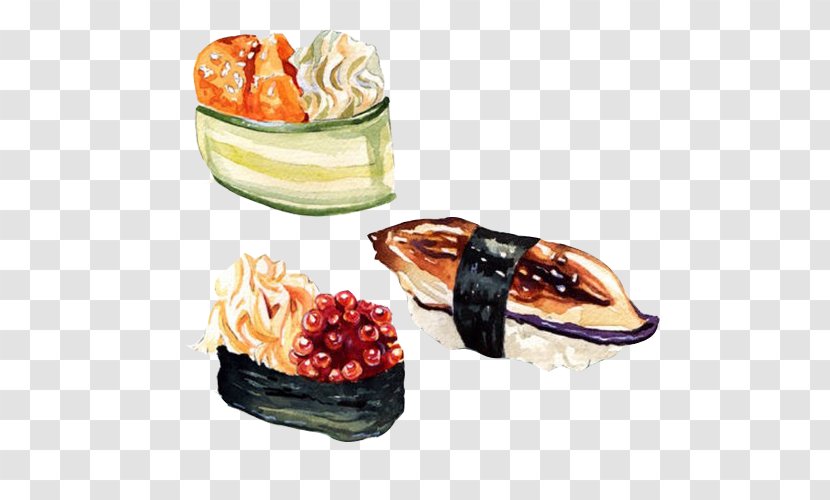 Sushi Japanese Cuisine Visual Arts Illustrator Illustration - Fish Hand Drawing Material Picture Transparent PNG