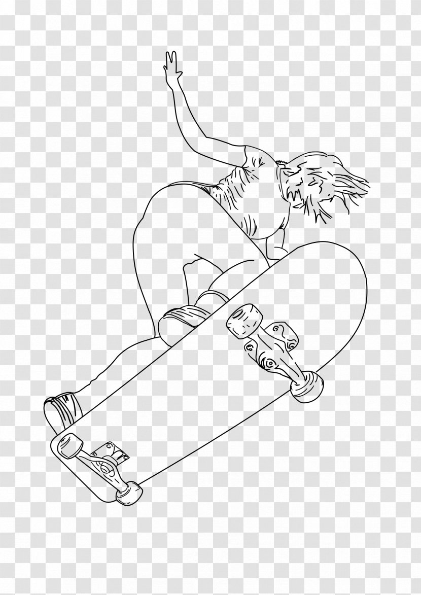 Drawing Longboard Skateboarding Inline Skating - Finger Transparent PNG
